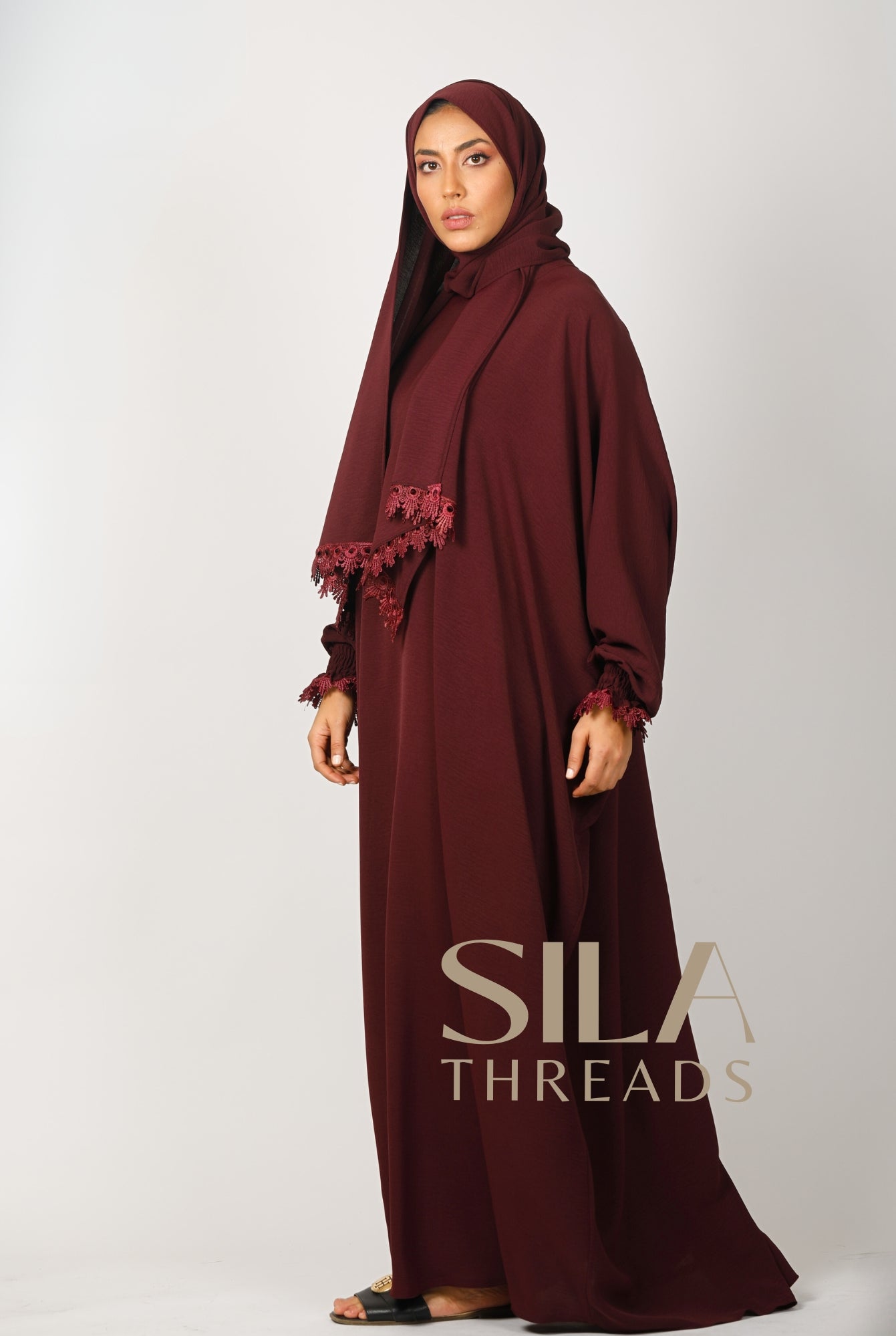 Maroon One Piece Umrah Dress