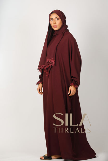 Maroon One Piece Umrah Dress