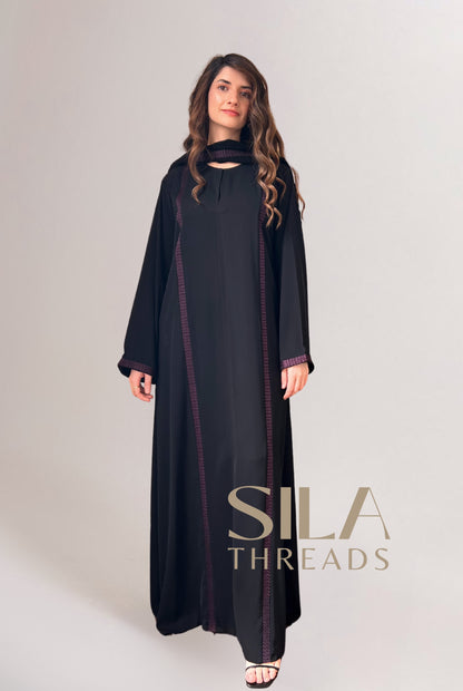 Essential Purple Embroidery Abaya