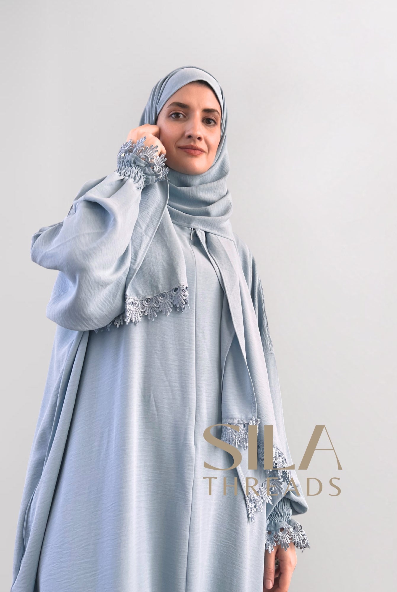 Pastel Blue One Piece Umrah Dress