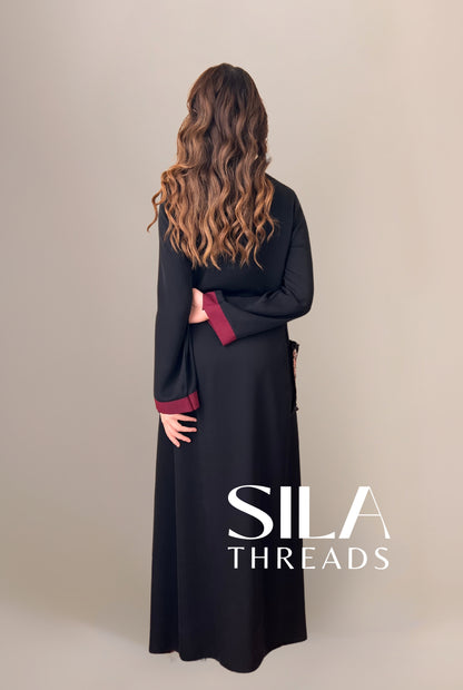 Maroon Pocket Abaya