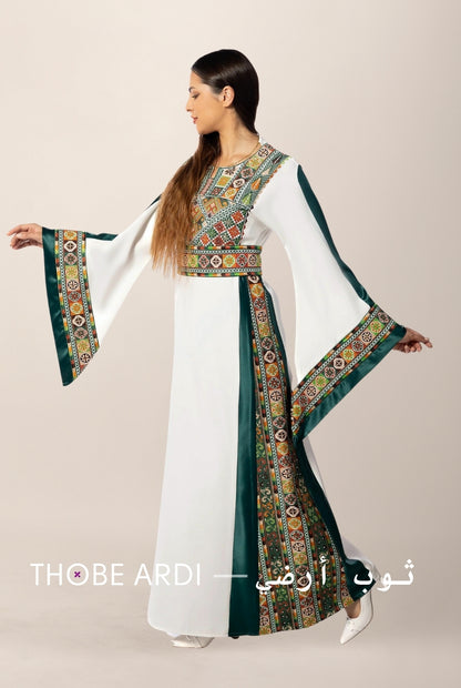 Simple Green Wide Sleeve Thobe