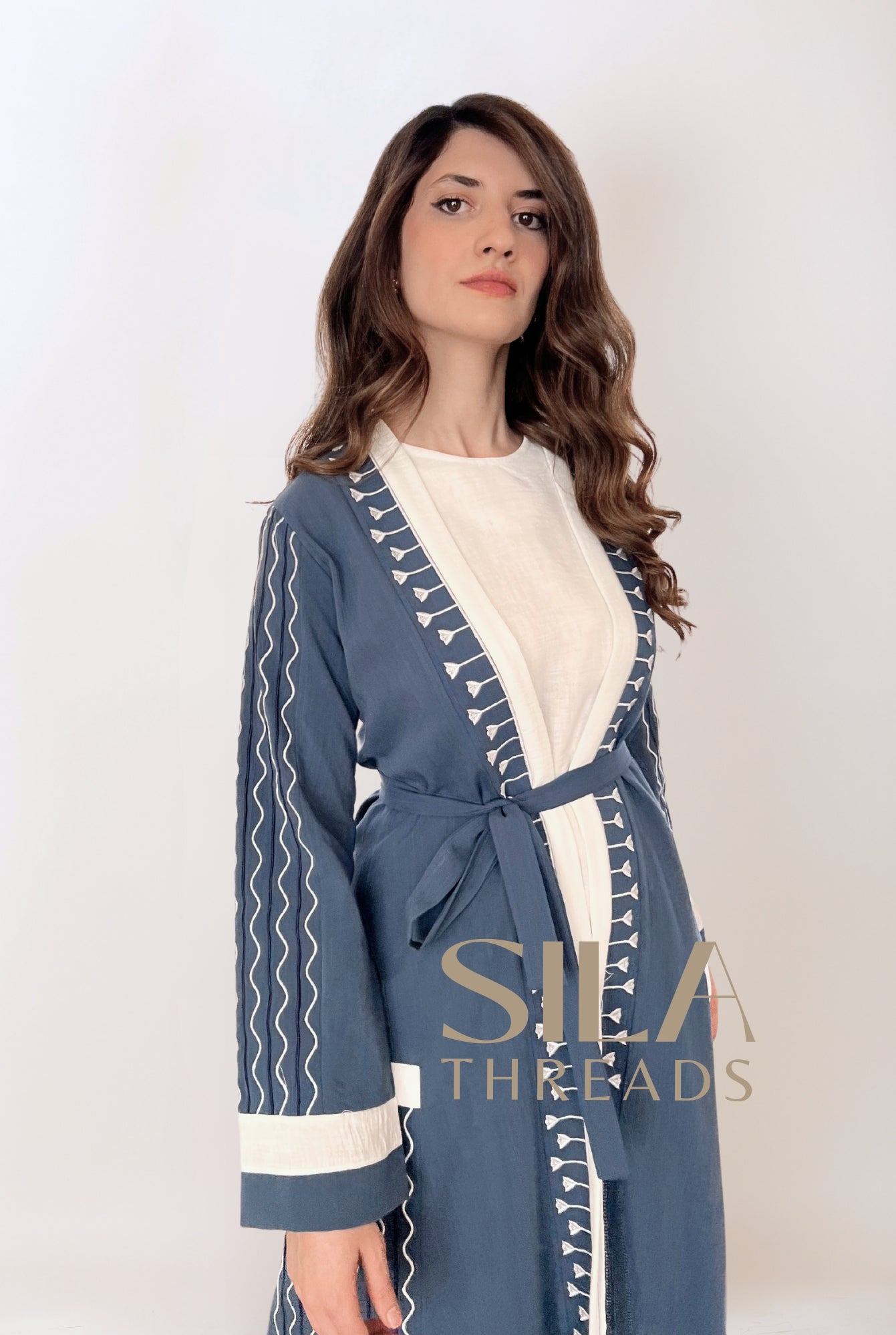 Blue Waves Abaya