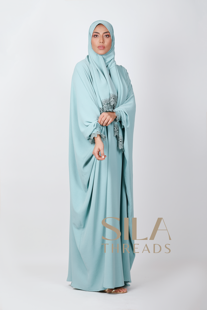 Green Blue One Piece Umrah Dress