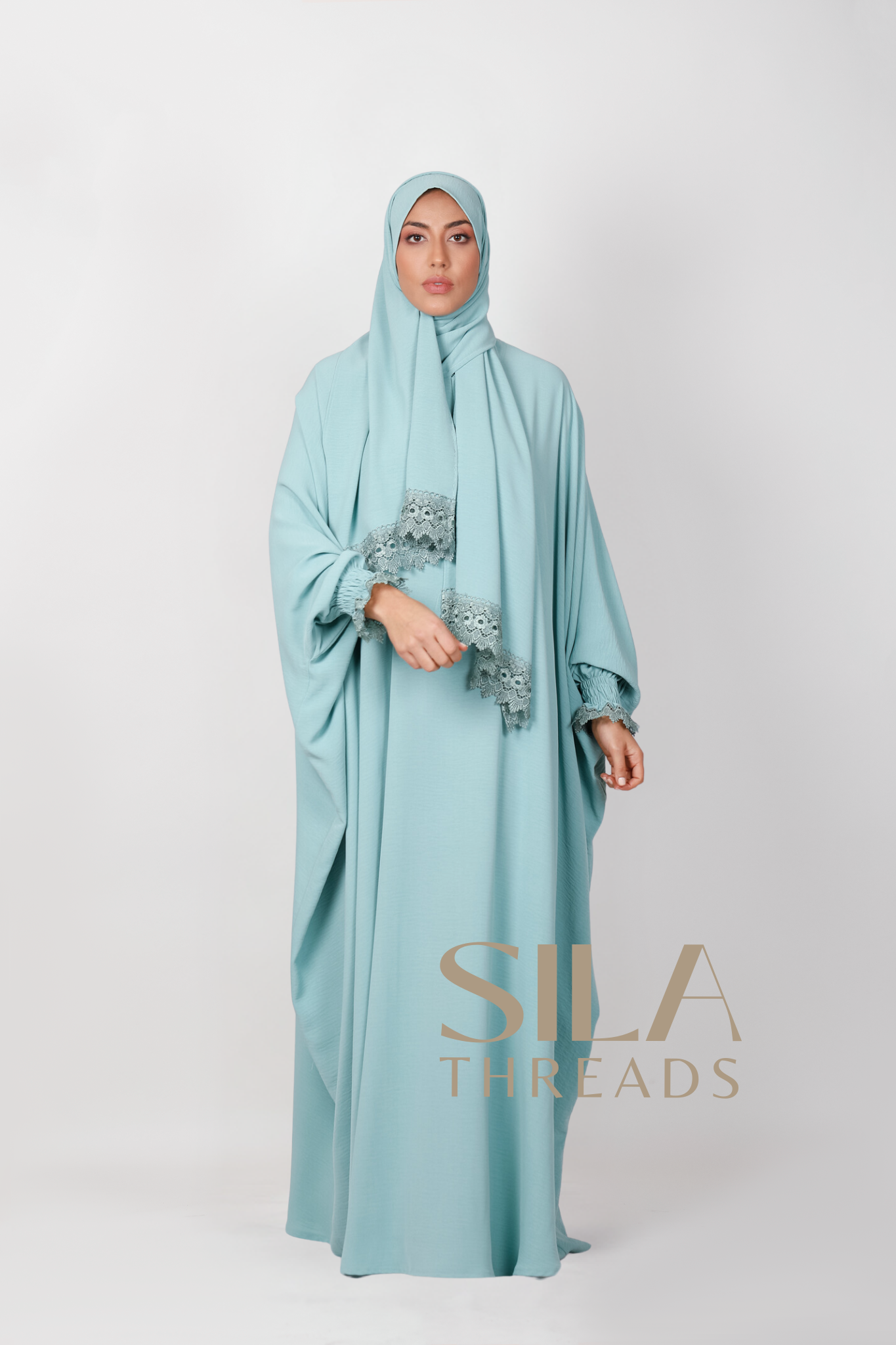 Green Blue One Piece Umrah Dress