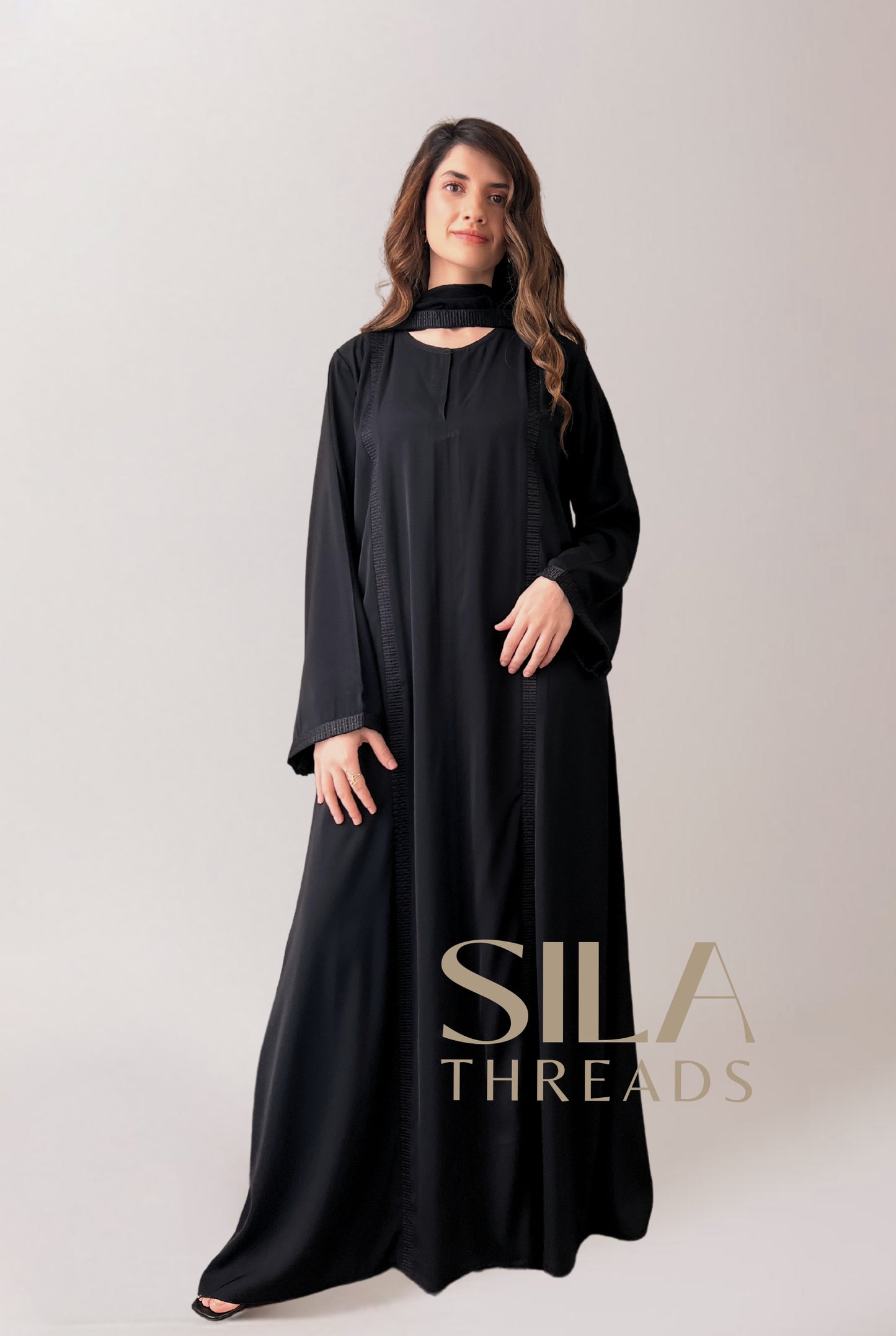 Essential Black Embroidered Abaya