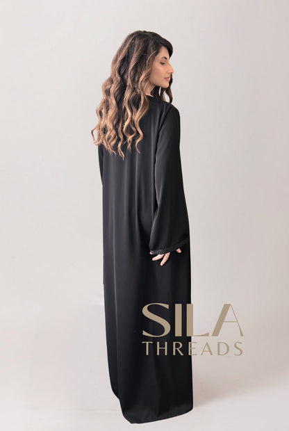 Essential Black Embroidered Abaya